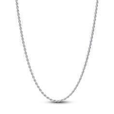 Sterling silver rope chain necklace with sliding c 394687C00-70