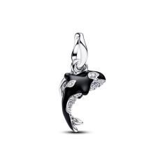 Orca sterling silver double dangle with clear cubi 794683C01