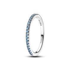 Sterling silver ring with aquarius blue crystal 192999C03-52