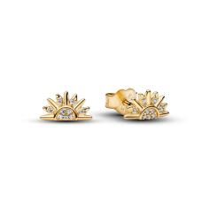 Sunrise 14k gold-plated stud earrings with clear c 264627C01