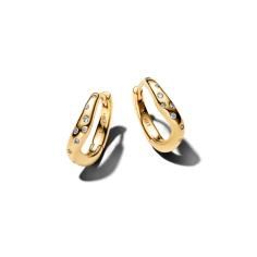 14k gold-plated hoop earrings with clear cubic zir 264663C01