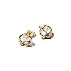 14k gold-plated stud earrings with white treated f 264662C01