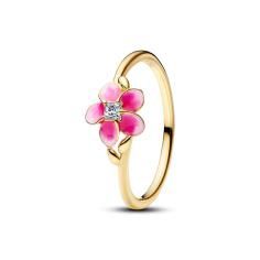 Disney Moana pink plumeria 14k gold-plated ring wi 163844C01-56