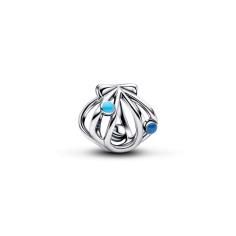 Openwork shell sterling silver charm with blue ena 794695C01