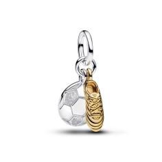 Engravable soccer shoe sterling silver and 14k gol 764712C00