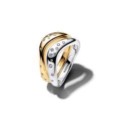 Sterling silver and 14k gold-plated splittable rin 164674C01-58