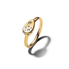 14k gold-plated ring with clear cubic zirconia 164672C01-54