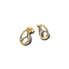 14k gold-plated stud earrings with clear cubic zir 264659C01