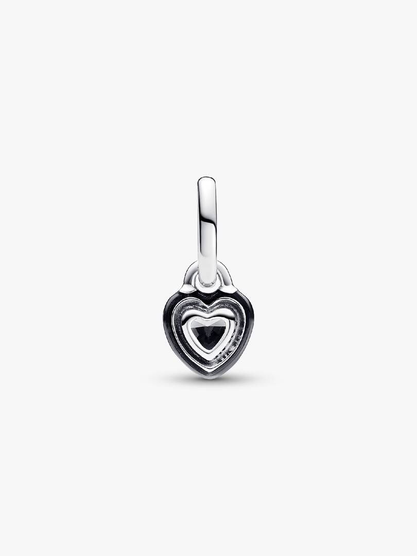 Heart sterling silver mini dangle with black cryst 793042C01