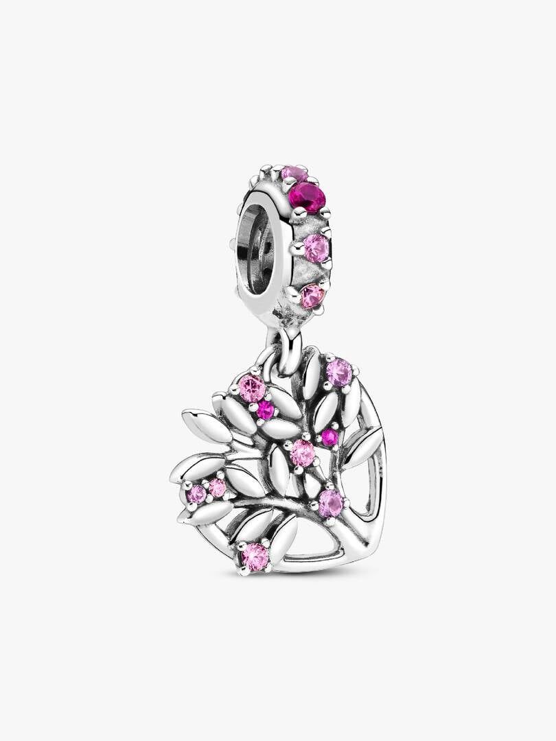 Family Tree Silver Hanging Charm w Fancy Fairytale 799153C01