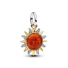Sun sterling silver and 14k gold-plated dangle wit 764703C01