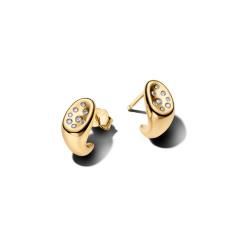 14k gold-plated stud earrings with clear cubic zir 264661C01
