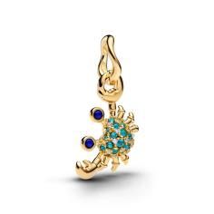 Crab 14k gold-plated dangle with imitation lapis l 764684C01