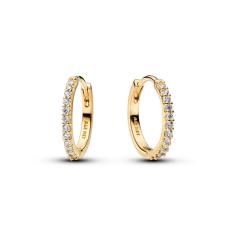 14k gold-plated hoop earrings with clear cubic zir 264649C01