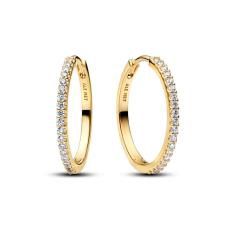 14k gold-plated hoop earrings with clear cubic zir 264652C01