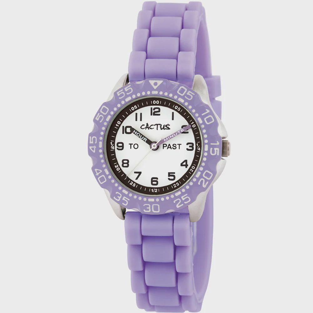 Purple Time Teacher Kids Watch 30m Splashproof / Purple silicone band CAC-148-M09