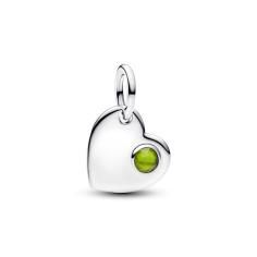 Engravable heart sterling silver dangle with sprin 794295C08