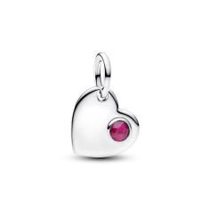 Engravable heart sterling silver dangle with true 794295C07