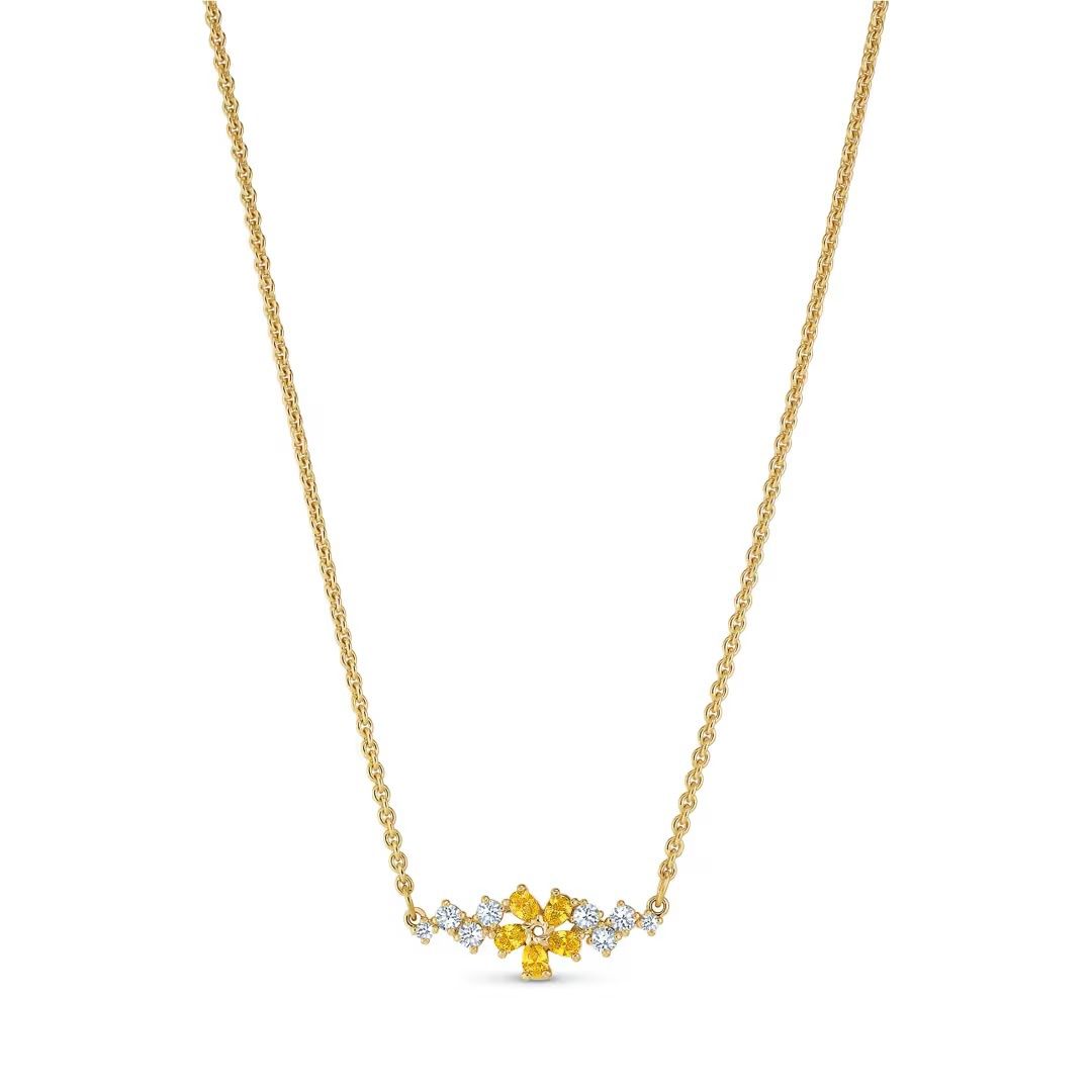 Swarovski Botanical necklace, Yellow, gold plated 5535781