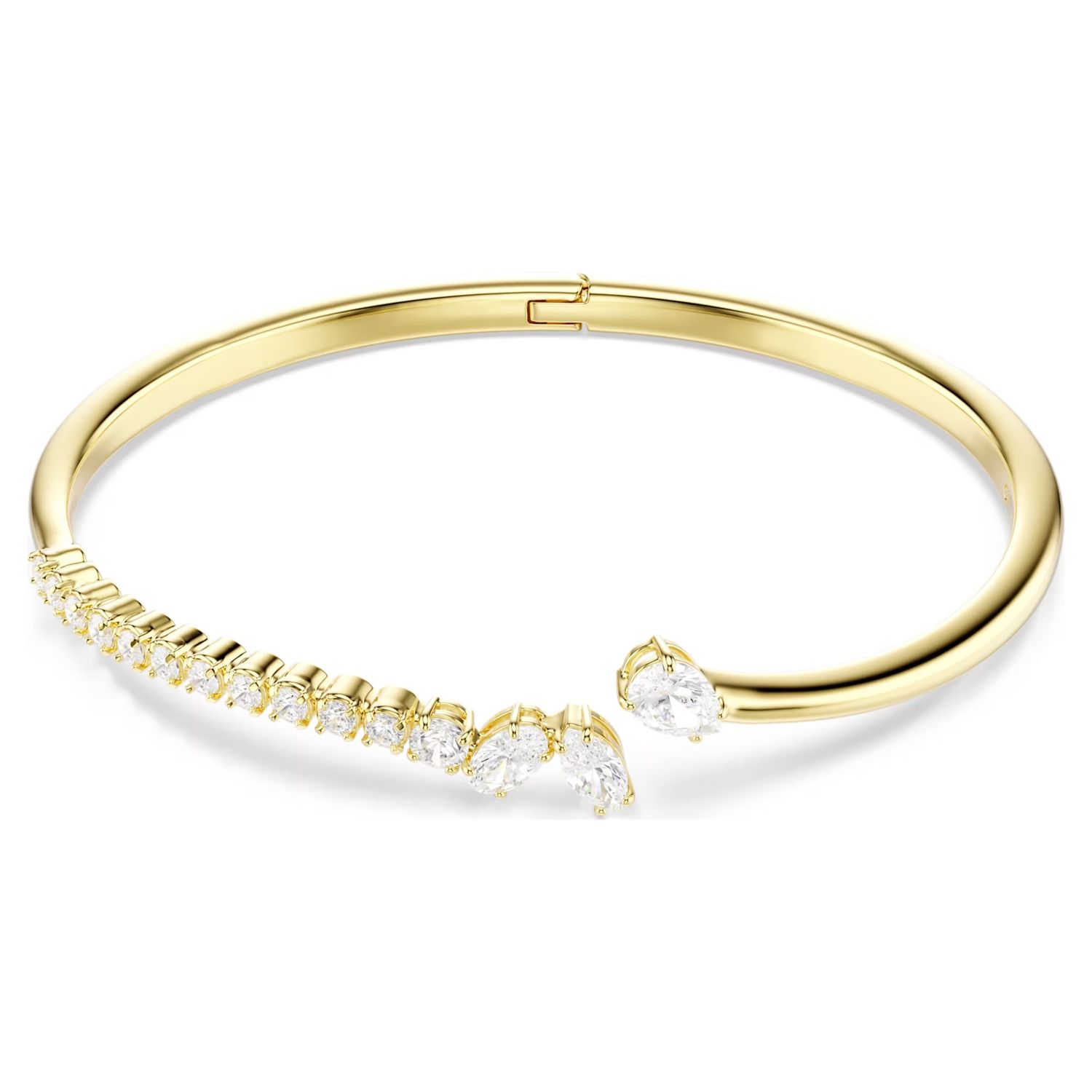 Mesmera bangle Mixed cuts, White, 18K gold finish size M, 5750440