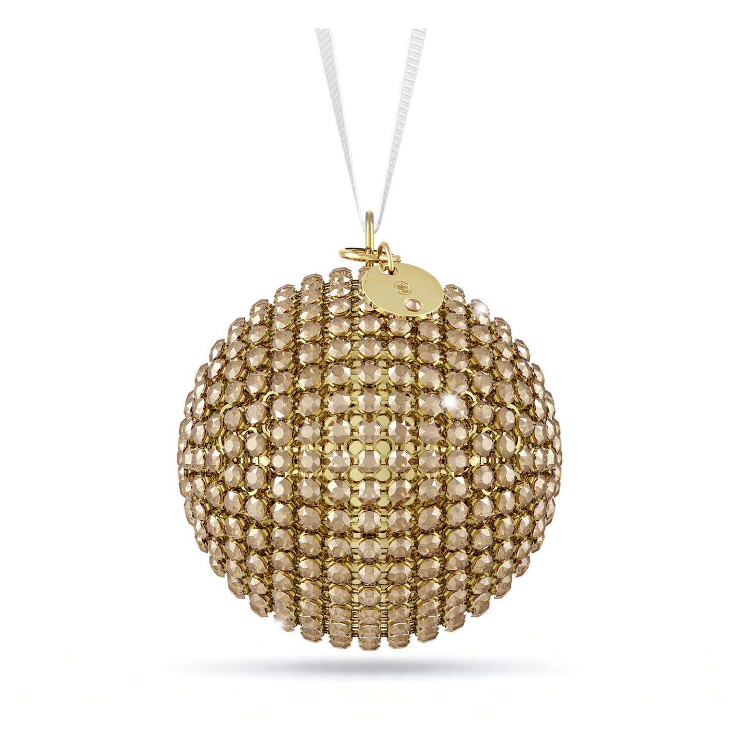 Holiday Magic Classics Crystal Mesh Ball Ornament Gold tone 5760467