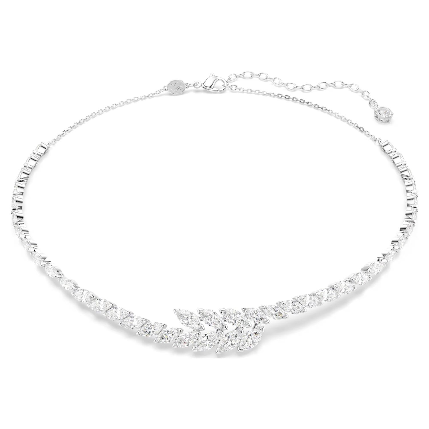 Mesmera Overlapping Necklace (Marquise Cut, White, Rhodium Plated) 5748004