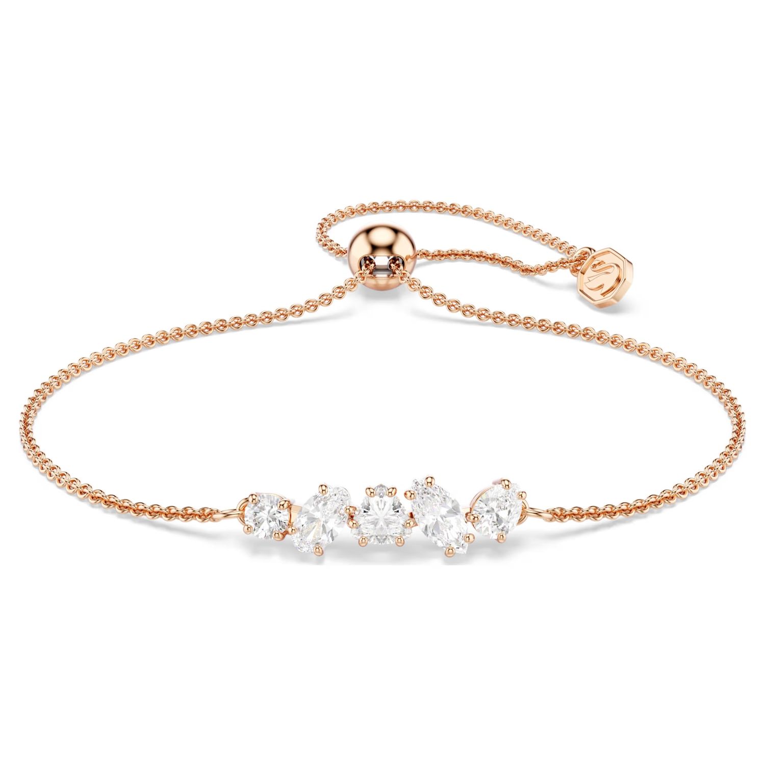 Mesmera Bracelet (Mixed Cuts, White, 18K Rose Gold Finish) 5764801
