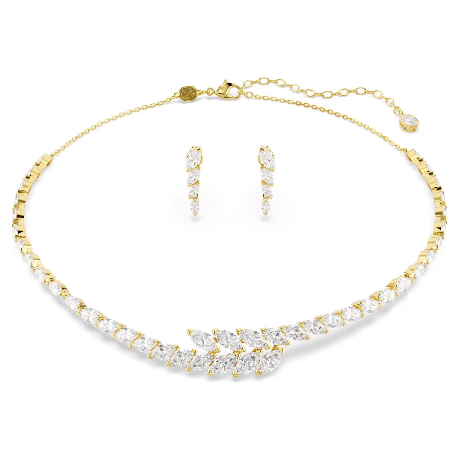 Mesmera set Set (2), Marquise cut, White, 18K gold finish 5764868