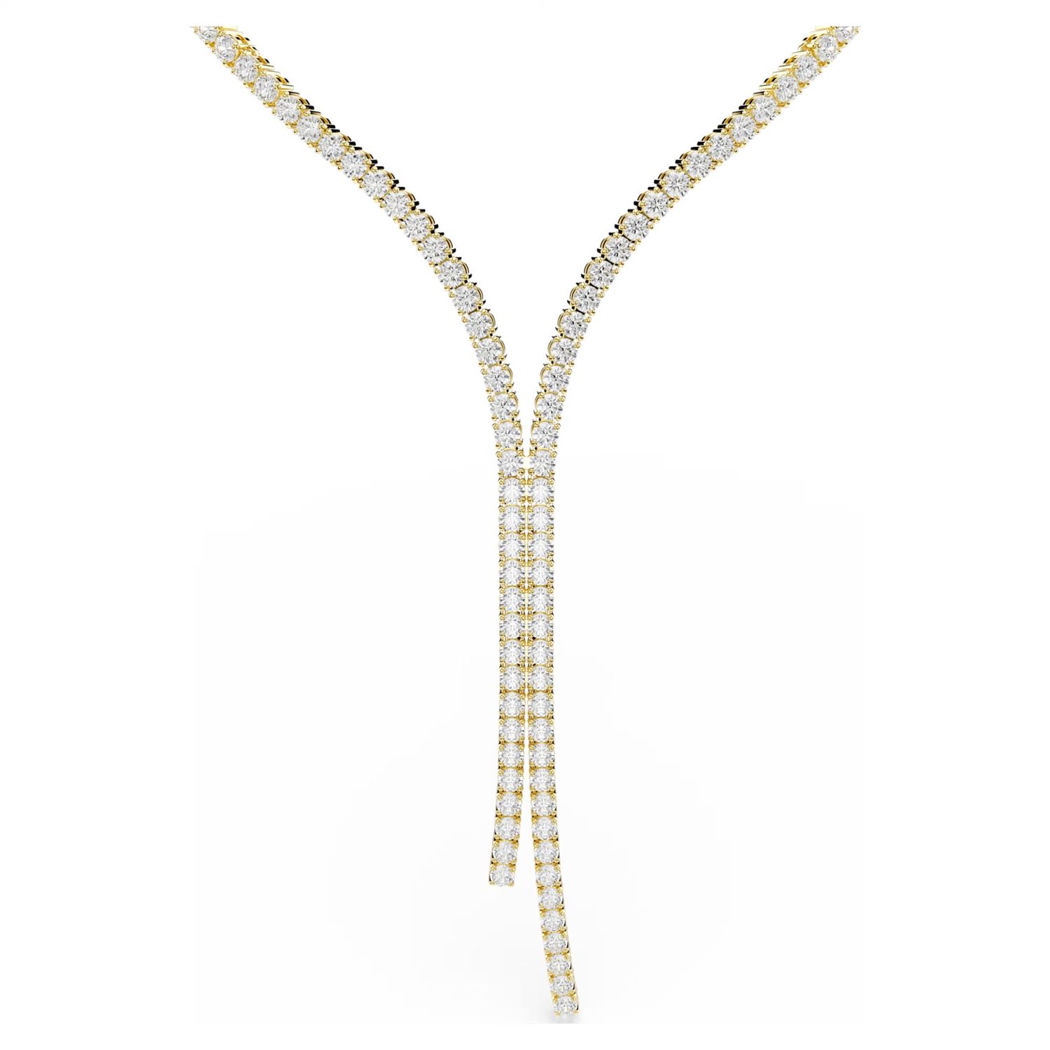 Matrix Y necklace Round cut, White, 18K gold finish 5750601