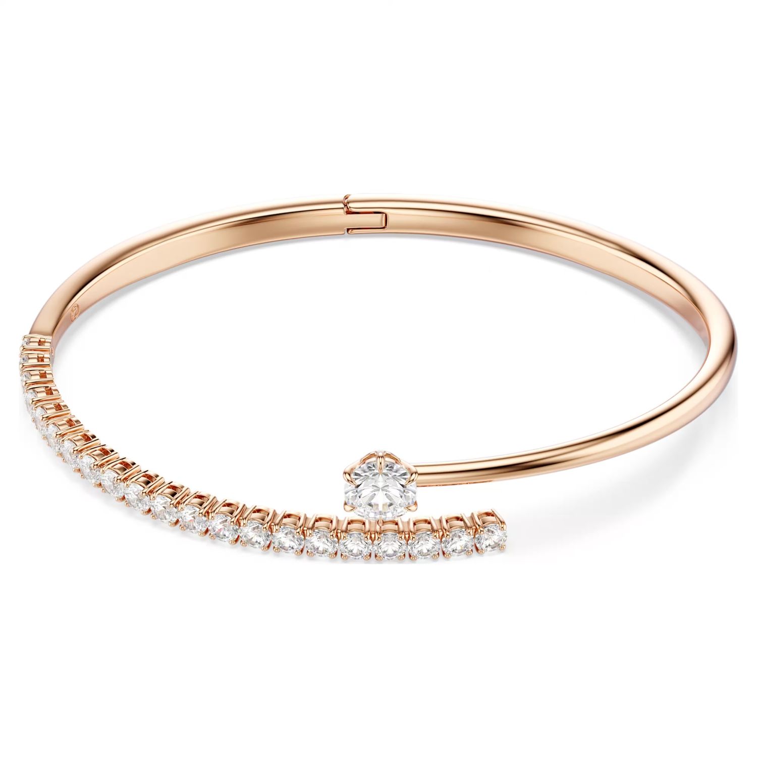 Matrix Round Cut Bangle (White, 18K Rose Gold Finish, Size M) 5763819