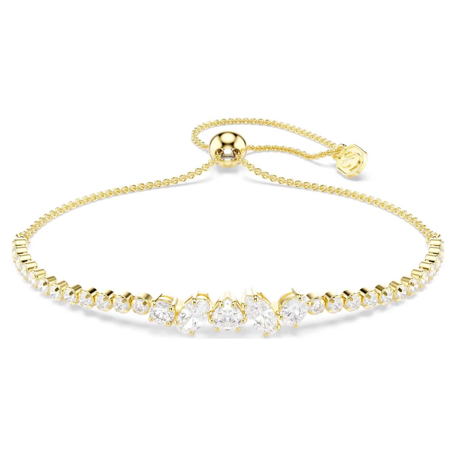 Mesmera Bracelet (Mixed Cuts, White, 18K Gold Finish) 5747939