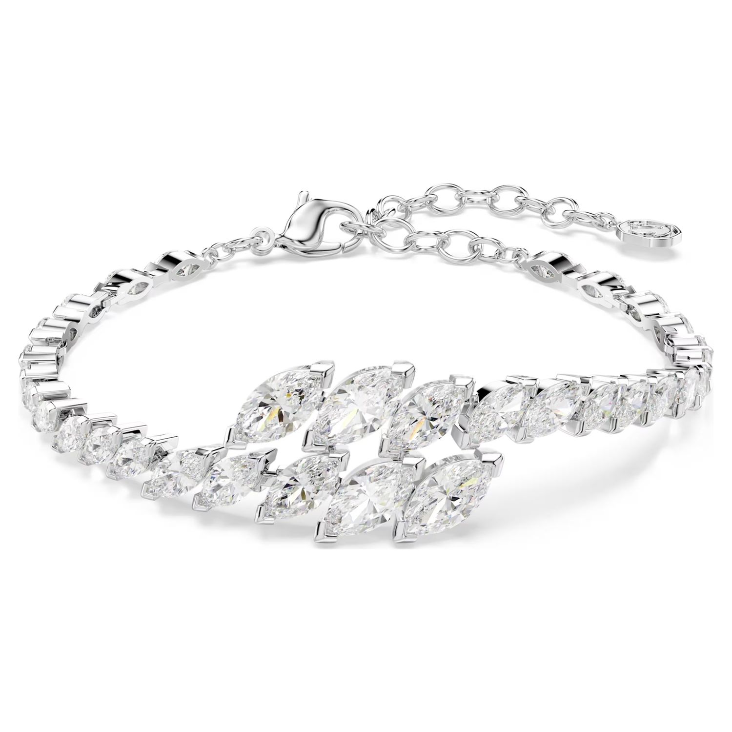 Mesmera Marquise Cut Bracelet (White, Rhodium Plated) 5748014