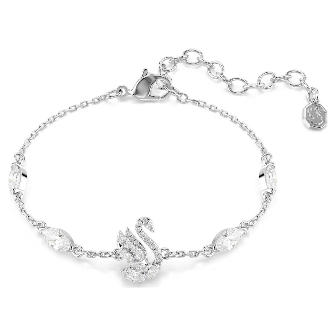 Swan Bracelet (Mixed Cuts, White, Rhodium Plated) 5758682