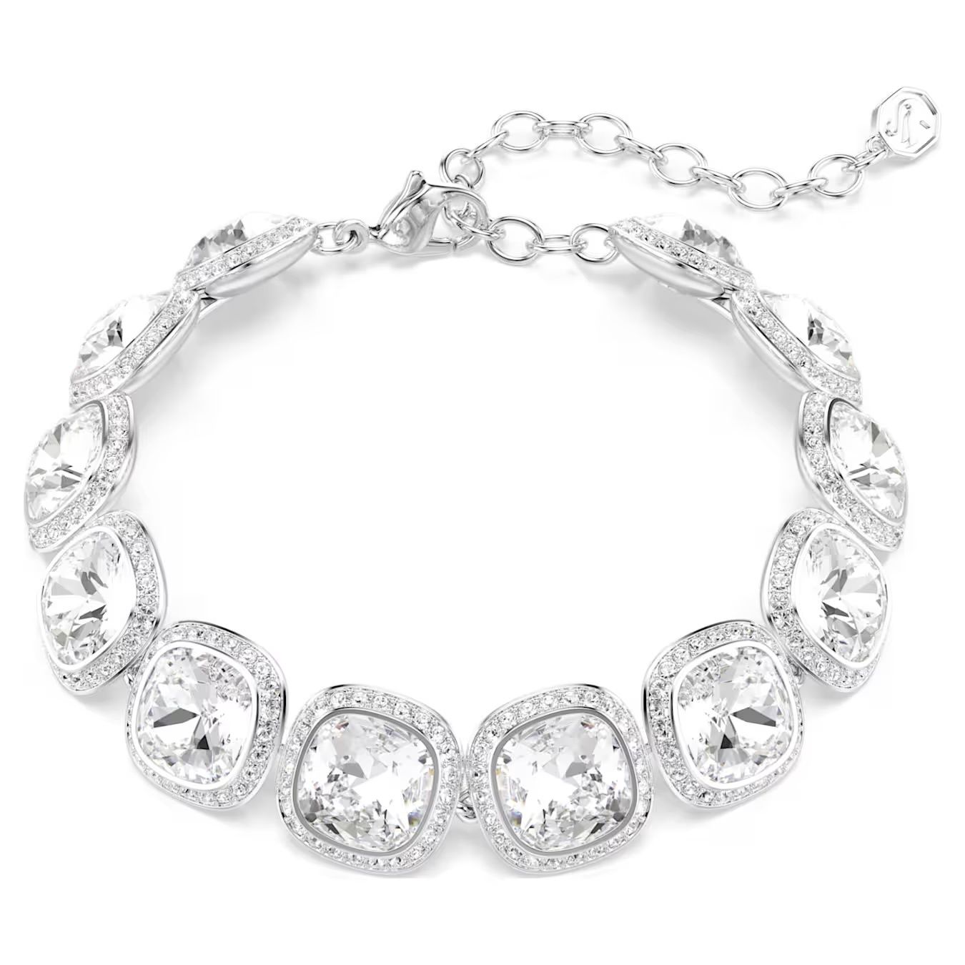 Una Angelic Cushion Bracelet (White, Rhodium Plated) 5751558