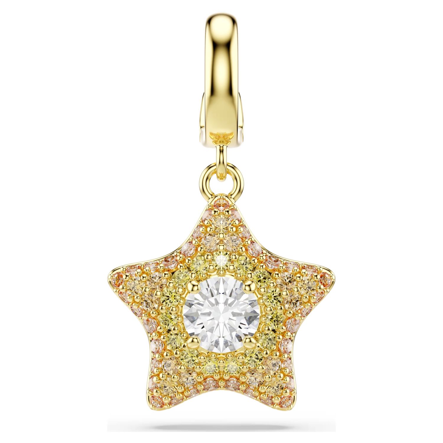 Sublima charm Round cut, Star, Yellow, 18K gold finish 5755514