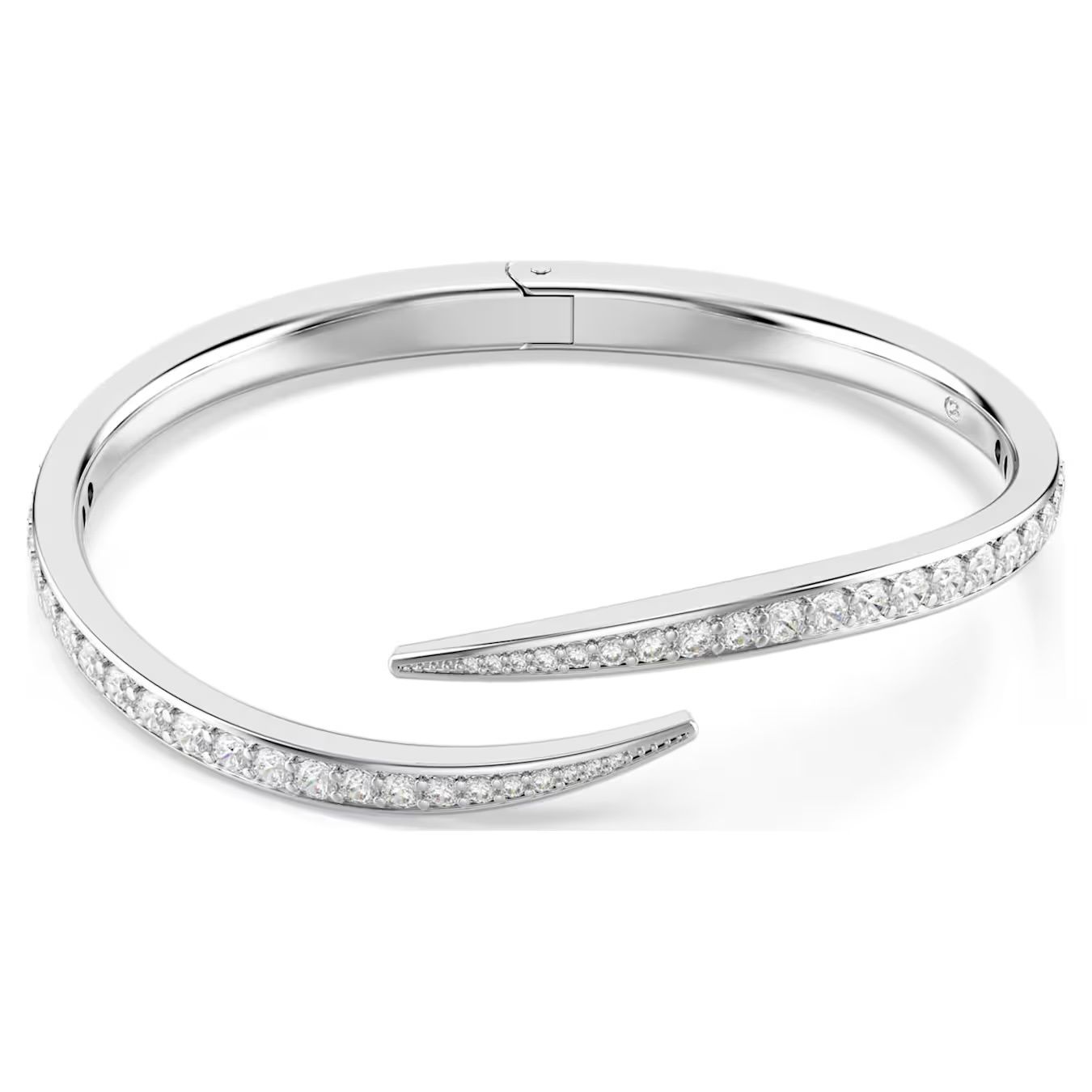 Vienna bangle Round cut, Swan, White, Rhodium plated size L 5765321