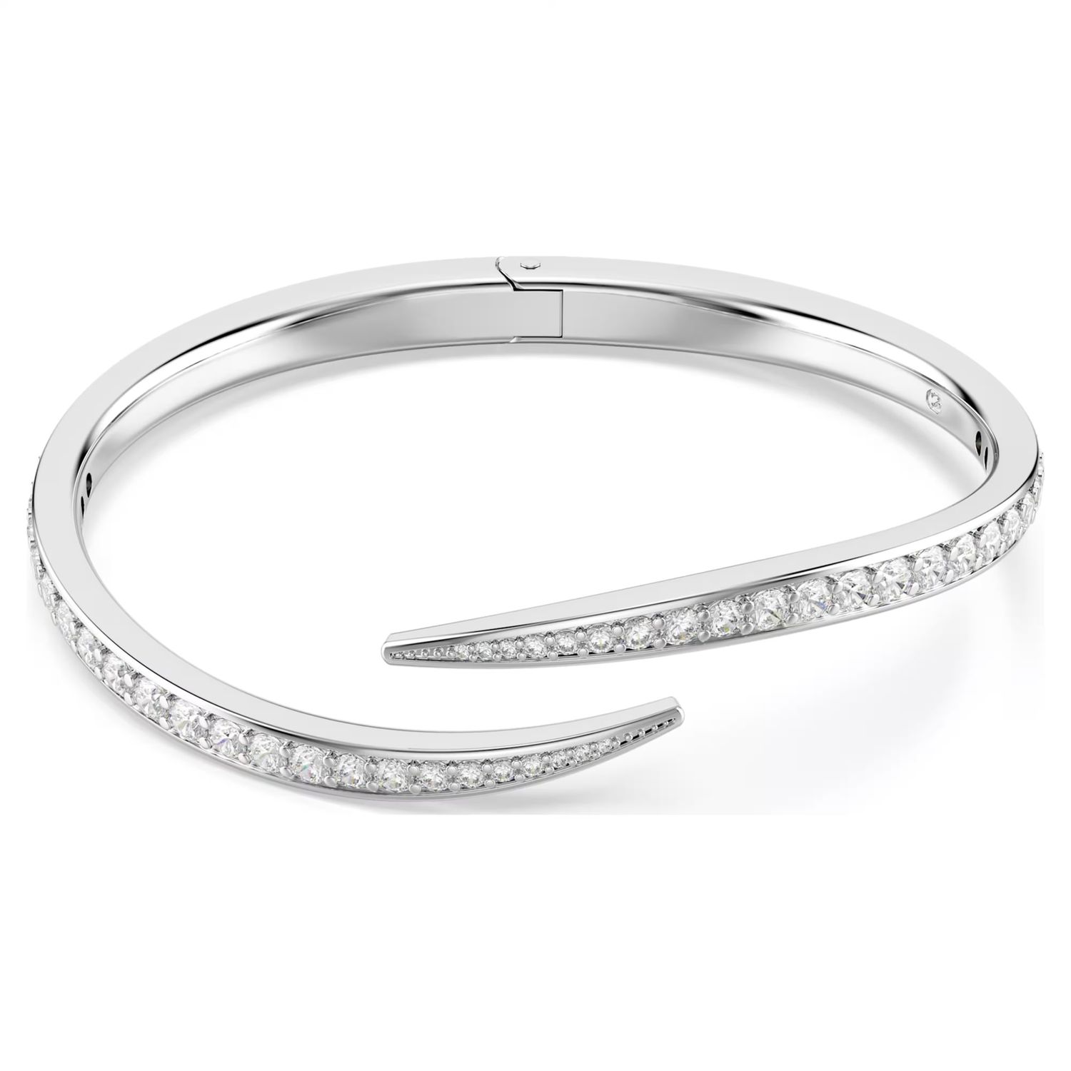 Vienna bangle Round cut, Swan, White, Rhodium plated size S. 5765322