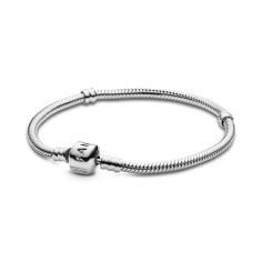 Snake chain sterling silver bracelet with barrel c 594593C00-16