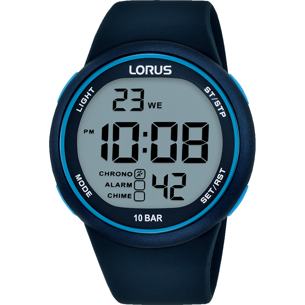 LORUS Men's Digital Sport 100m Blue R2347QX-9