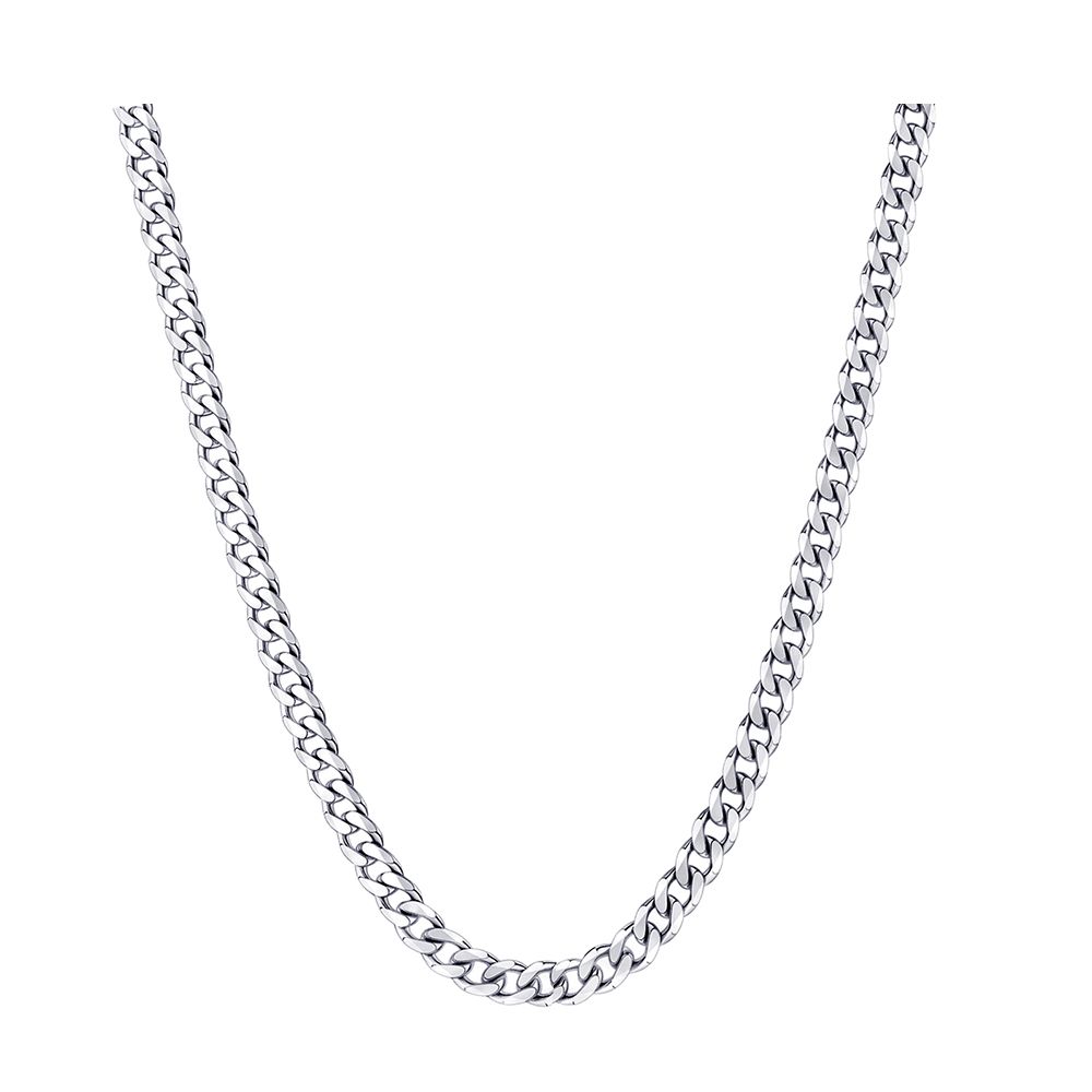 S/S Bevelled Curb Diamond Cut Chain BCD120 45 cm