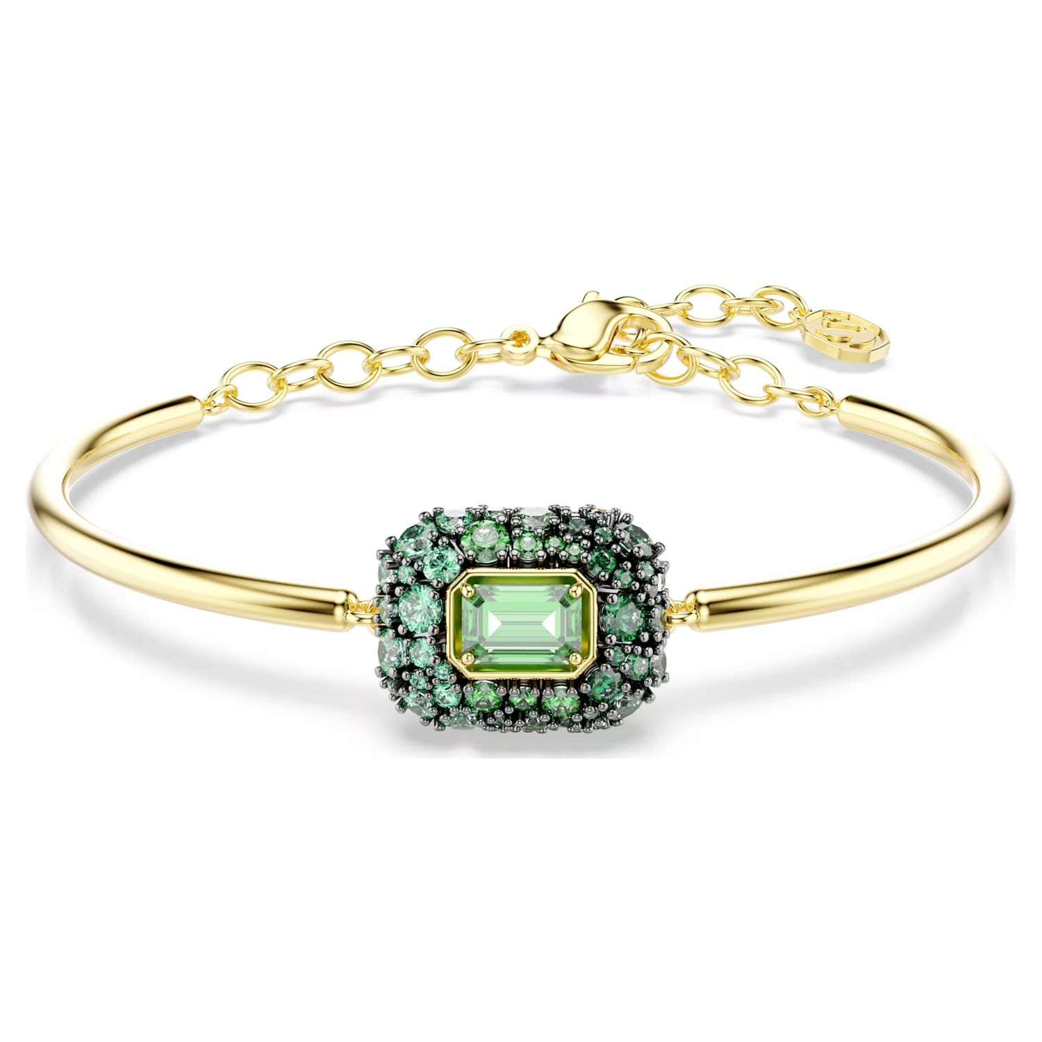 Sublima bangle Octagon cut, Green, 18K gold finish 5758457