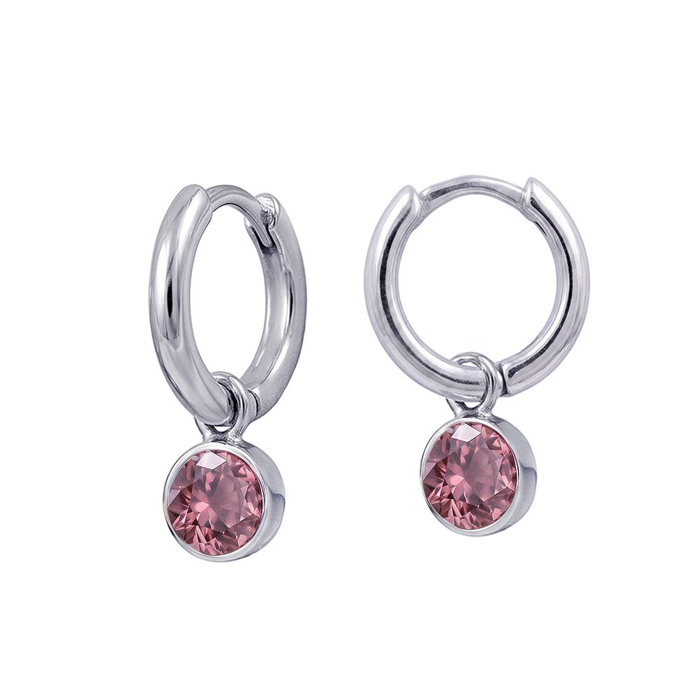 S/S Huggies with Alexandrite Crystal Birthstone Drop HUG3550/6