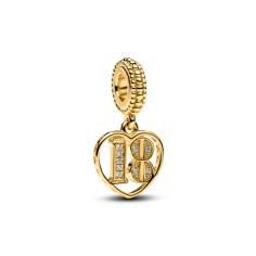 18th 14k gold-plated dangle with clear cubic zirconi 767262C01