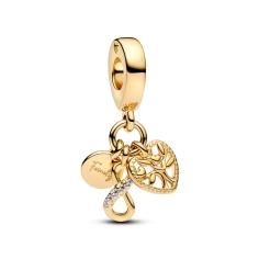 Infinity, disc and heart 14k gold-plated dangle wi 762201C01
