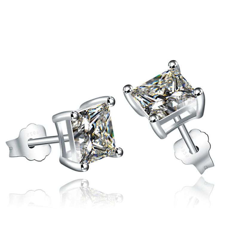 SS 4mm 4 Claw Squre CZ Stud