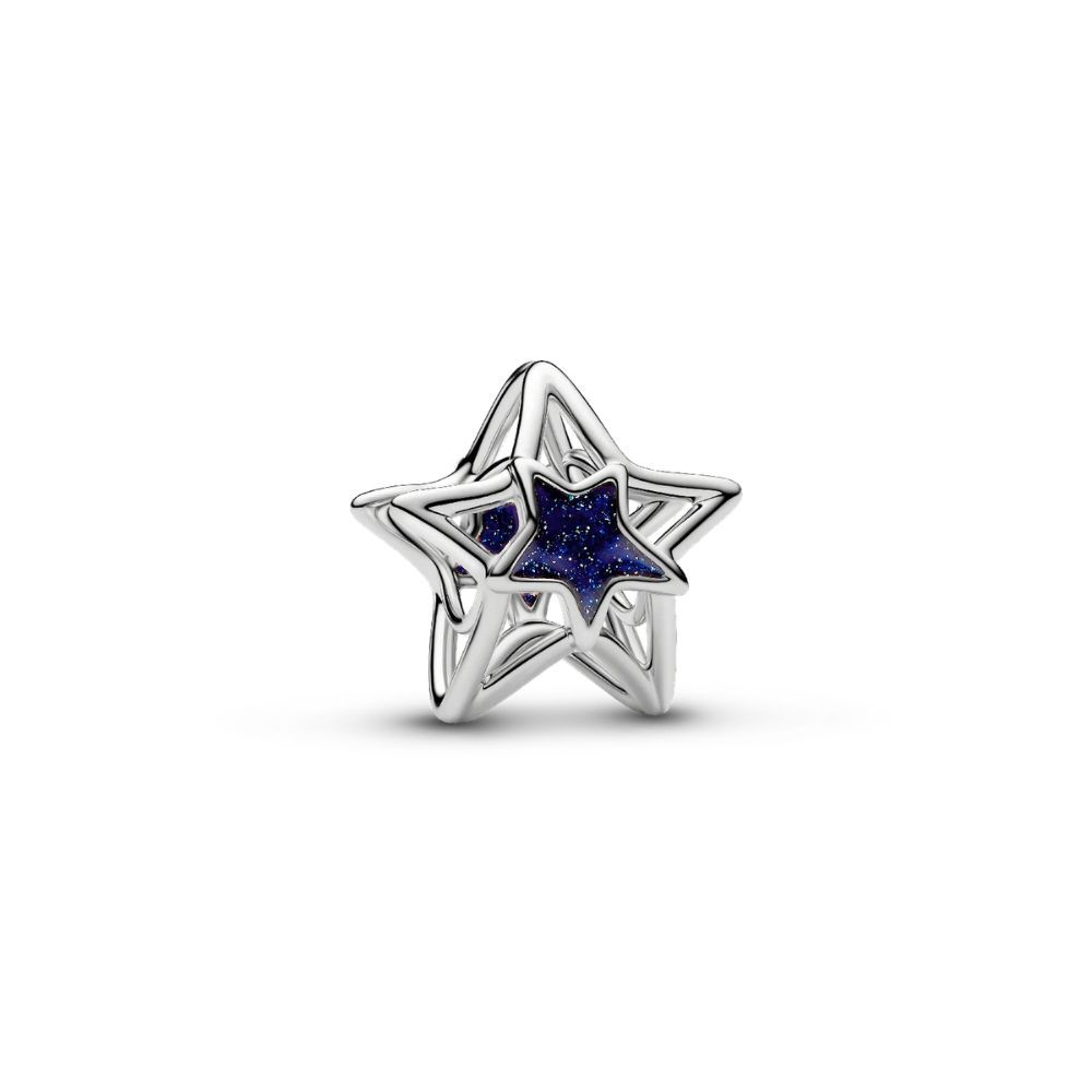 Openwork star platinum-plated charm with blue enam 735034C01