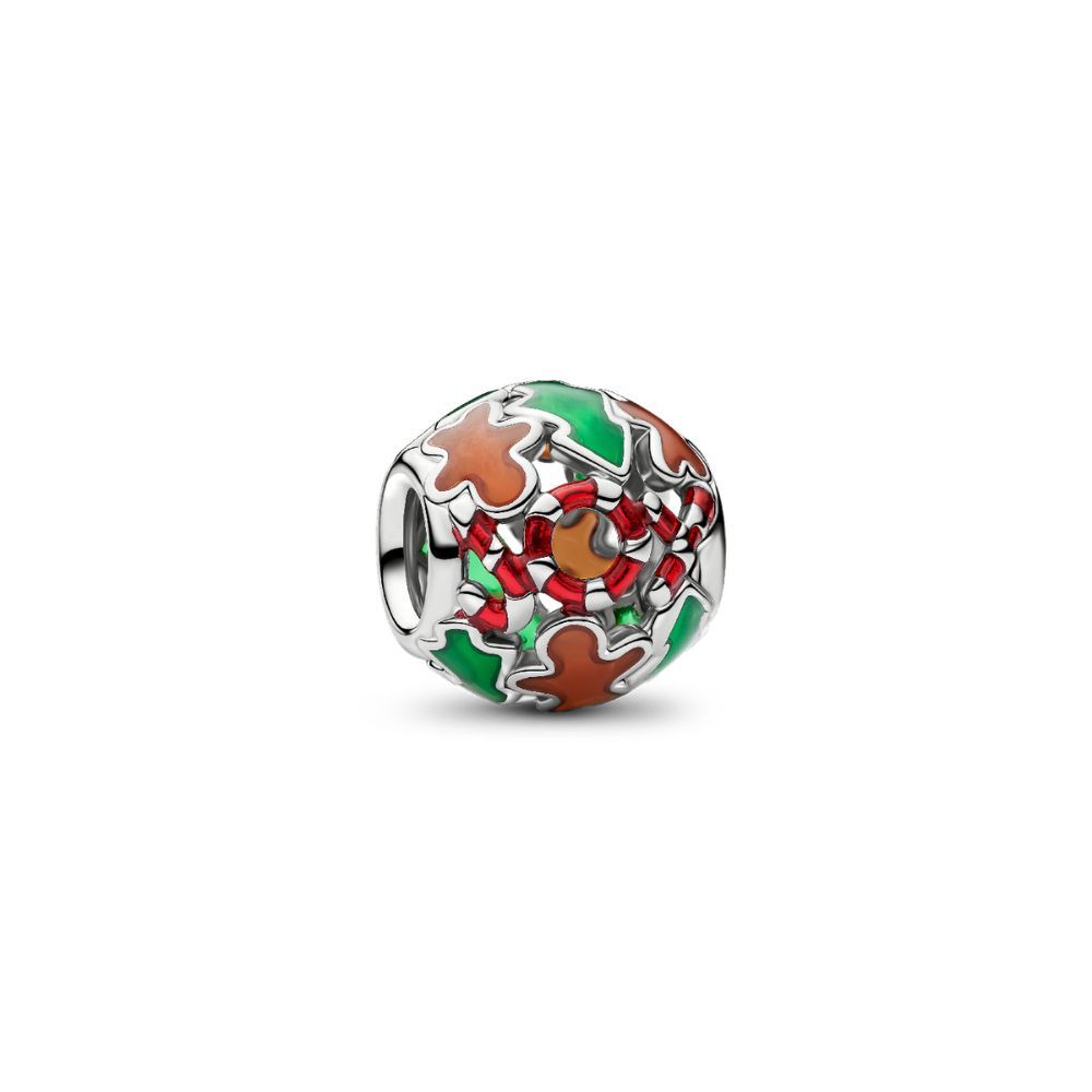 Openwork holiday platinum-plated charm with brown, 735064C01