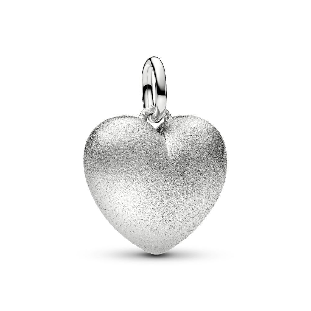 Matte puffy heart platinum-plated dangle 734908C00