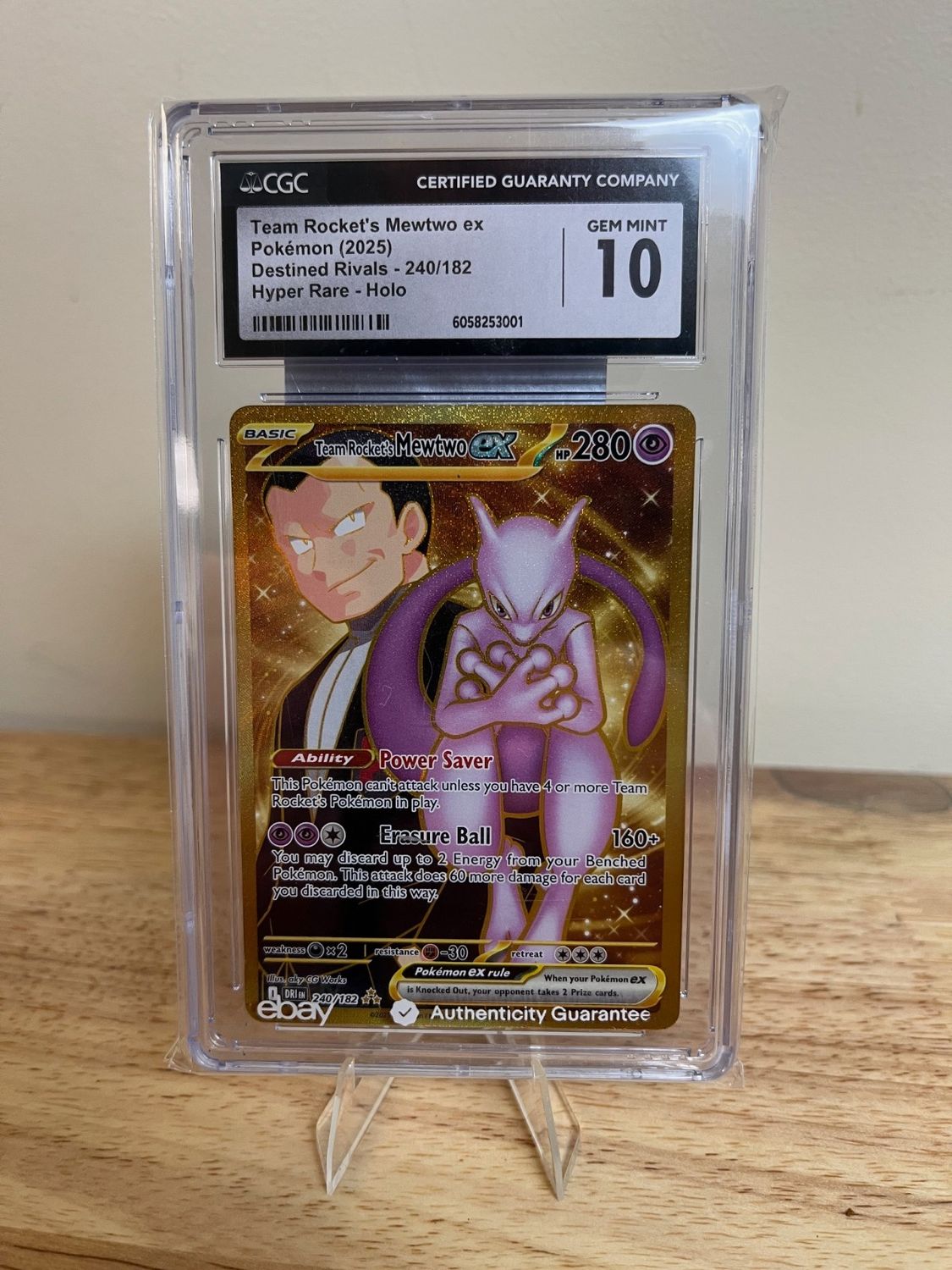 Team Rocket&#39;s Mewtwo EX 240/182 Destined Rivals CGC GEM MINT 10!