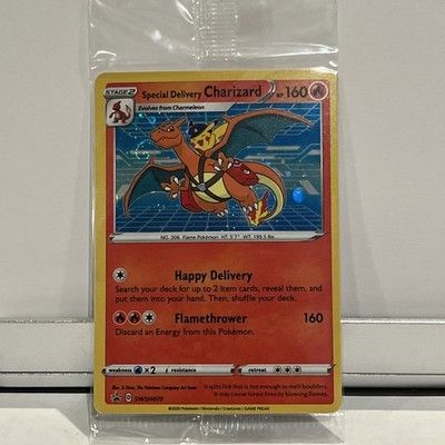 Special Delivery Charizard SWSH075 Promo Holo! Swirl By Head. Sealed!
